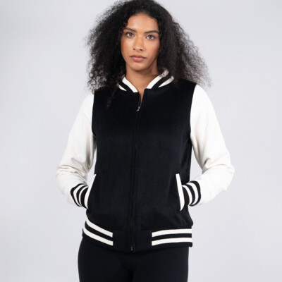 500gsm Women's/Junior Wool Blend Soft Shell Varsity Jacket Thumbnail